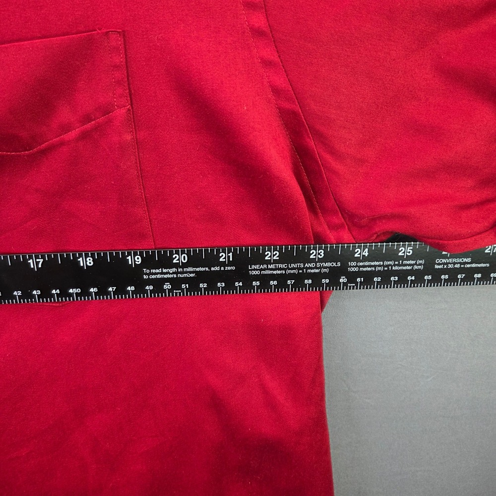 Geoffrey Beene Button Down Mens 17.5 32/33 Red Regular Fit Wrinkle Free Shirt - Picture 6 of 7